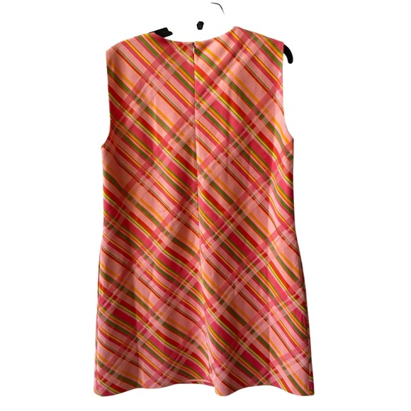 FRANCES VALENTINE LILLY SHIFT DRESS CANDY RIBBON PLAID NWT LG ELEGANT RETRO 60’s - Picture 5 of 12